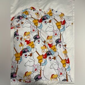 Cakeworthy Frosty the Snowman all over print top M NWOT